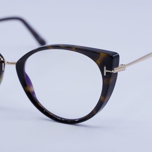 Tom Ford FT5815-B 052 Eyeglasses Havana/Gold 54mm Cat Eye Frame - Picture 2 of 12